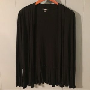 PREMISE STUDIO || Black Cardigan w/ Ruffle Detail